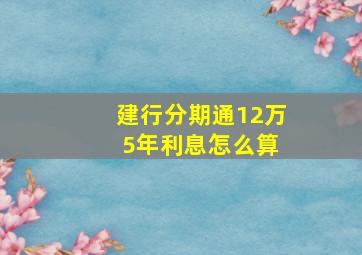 建行分期通12万 5年利息怎么算